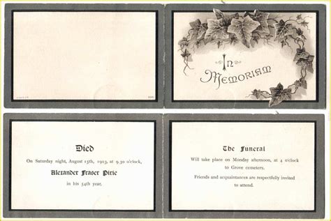 printable memorial card template  cross single fold funeral