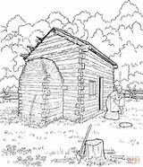 Lincoln Coloring Abraham Pages Cabin Printable Log Abe Supercoloring sketch template
