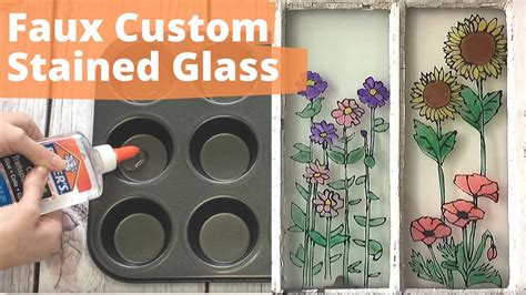 How To Fake Custom Stained Glass With Elmer’s Glue Hometalk Youtube