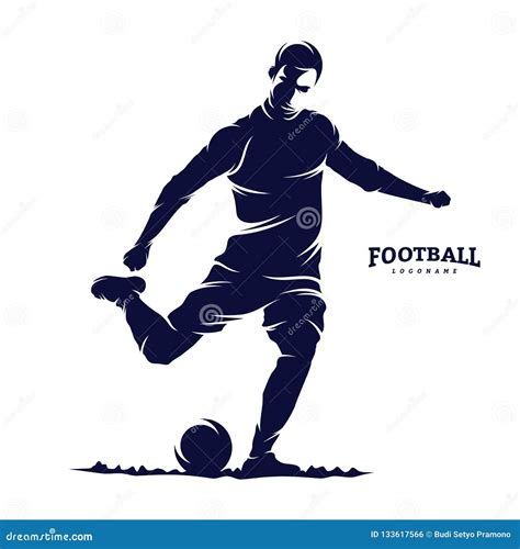 soccer  football player man logo vector silhouette stock vector