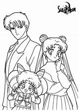 Coloring Sailor Moon Pages Para Colorear Printable Dibujos Usagi Mamoru Anime Chibiusa Darien Pintar Family Color Sheets Visitar Choose Board sketch template