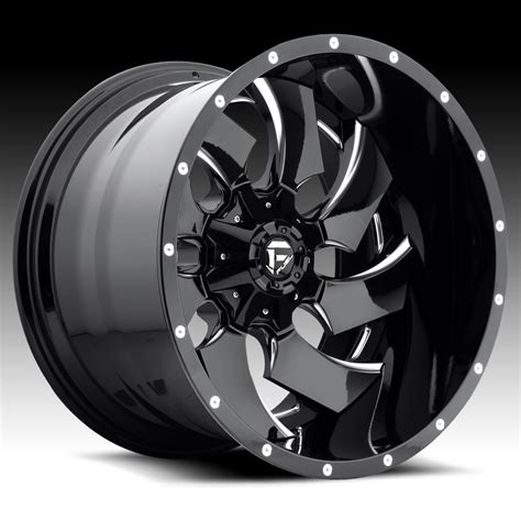 fuel  cleaver  pc gloss black milled custom truck wheels rims  cleaver