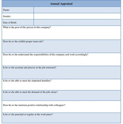 sample appraisal form archives sample forms