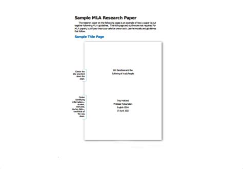 mla cover page template  template