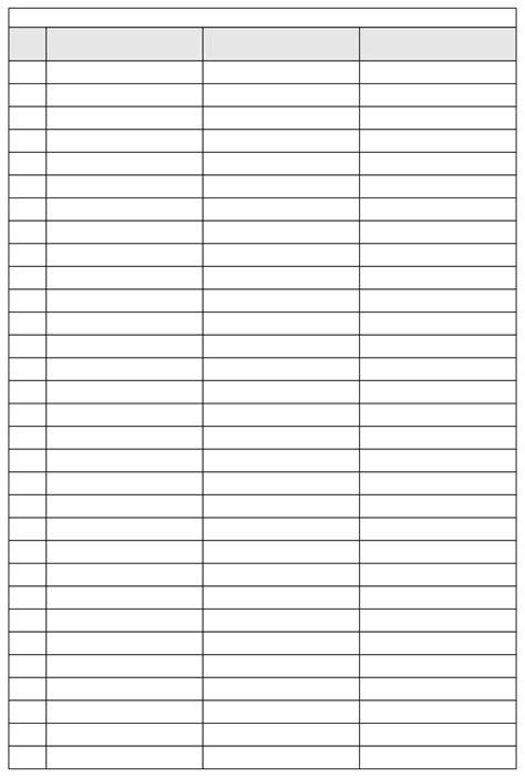 printable  column chart  lines printable templates