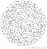 Difficult Rosace Hearts Imprimer Mandala Coeurs Dessin Coloriage sketch template