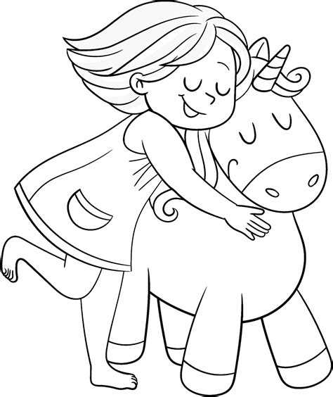 girl  unicorn coloring page  printable coloring pages  kids