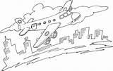 Airplane Passenger City Coloring Over Lineart sketch template