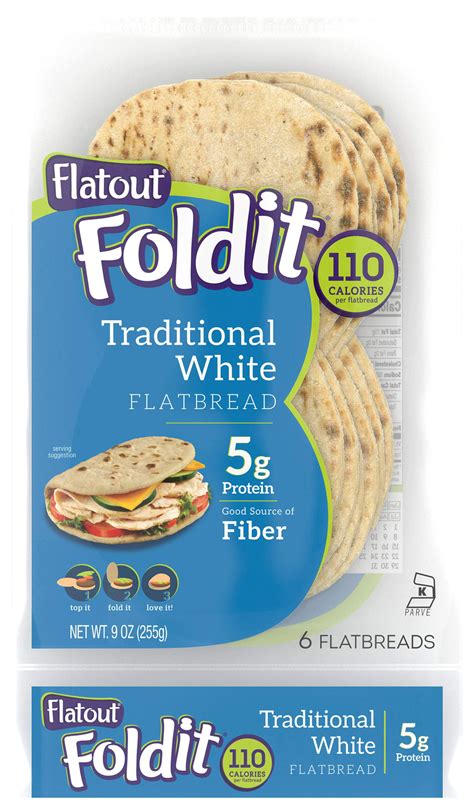 flatout flatbread foldit traditional white  calories  packs   foldits walmartcom