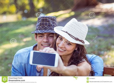 Cute Couple Taking A Selfie Stock Image Image Of Lover Hair 54769027
