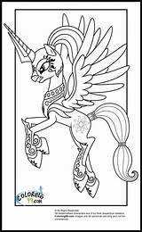 Pony Little Coloring Princess Pages Celestia Print sketch template