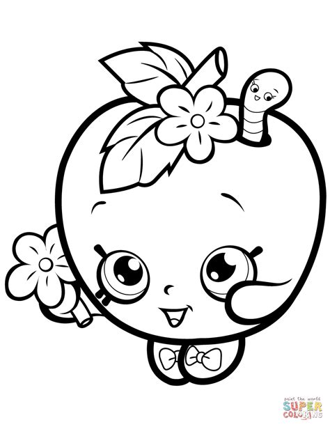 apple blossom shopkin coloring page  printable coloring pages