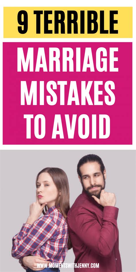 9 Terrible Marriage Mistakes To Avoid Moments With Jenny