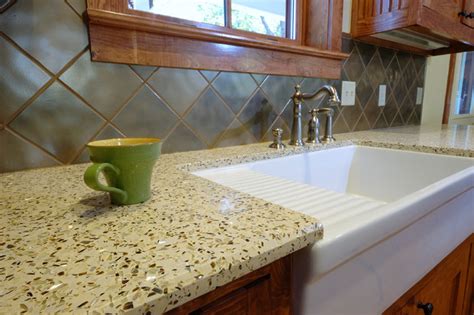 Recycled Glass Contemporary Kitchen Countertops San