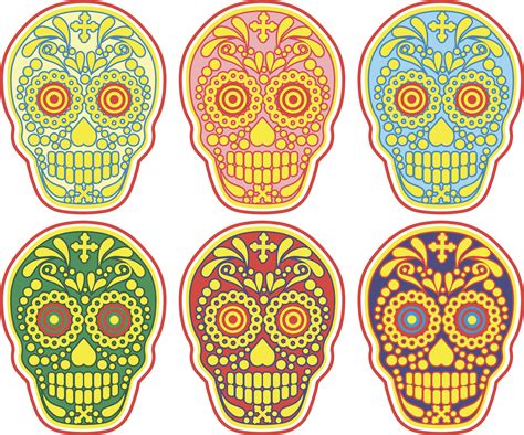mexican sugar skull  vector art  vecteezy