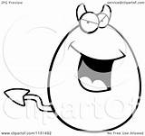 Egg Cartoon Devil Face Clipart Coloring Outlined Vector Thoman Cory Royalty sketch template