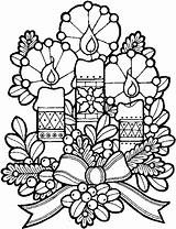 Christmas Candles Coloring Pages Printable Color Sheets Print Candle Printables Xmas Lights Kids Coloriage School Colouring Noel sketch template