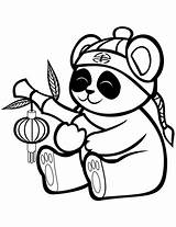 Panda Coloring Pages Cute Bamboo Bear Printable Cartoon Lantern Print Drawing Giant Preschoolers Paper Categories sketch template