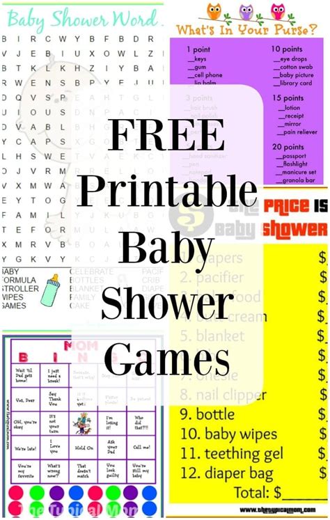 printable baby shower games  typical mom