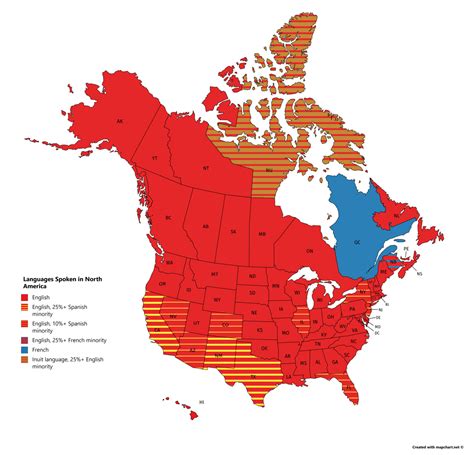 languages spoken  north america maps   web