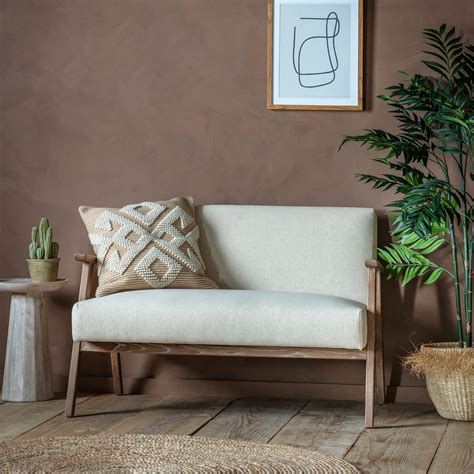 Ashlyn Cream Linen Loveseat 2 Seater Sofa – Kathandkin