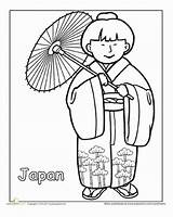 Colouring Sheet Traditionnel Japonais Multicultural Countries Designlooter Huichol Cultures Sue Sunbonnet Enregistrée sketch template
