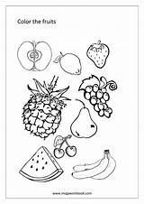 Coloring Fruit Fruits Miscellaneous Pages Sheet Sheets Megaworkbook Vegetables Food Vegetable sketch template