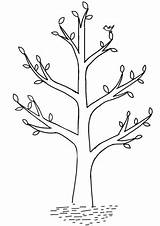 Spring Coloring Pages Tree Drawing Printable Print Crafts Paper Categories sketch template