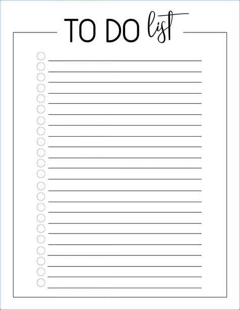 list printable template templateral  blank   list