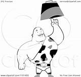 Man Holding Strong Cartoon Coloring Anvil Vector Clipart Thoman Cory Outlined 2021 sketch template