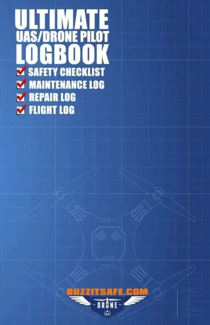 ultimate uas drone pilot logbook safety checklist flight logbook repair lo  picclick