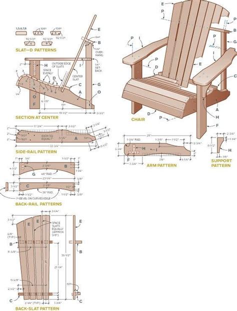 adirondack chair plans printable  supplies