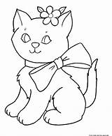 Coloring Pages Printable Cute Girls Kitten Print Kittens Kids sketch template