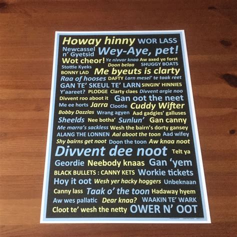 collection  geordie words  phrases poster print tangled worm