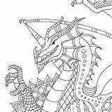 Welsh Dragon Colouring Adult Instant Pdf sketch template