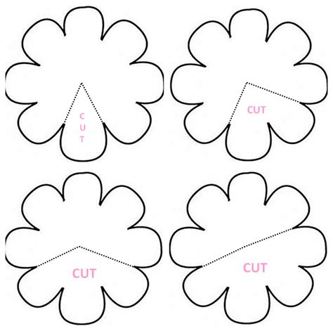 printable  paper flower petal templates web   print