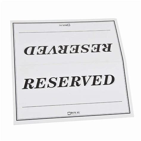 printable reserved table signs template word