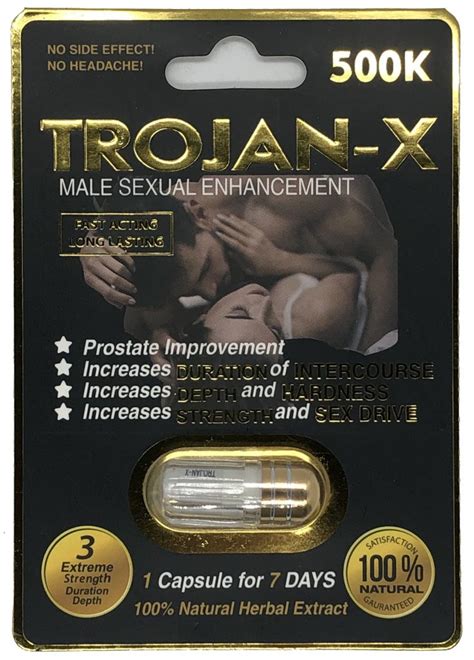 trojan x 500k black male sexual supplement enhancement