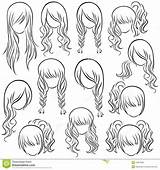 Manga Hairstyle sketch template