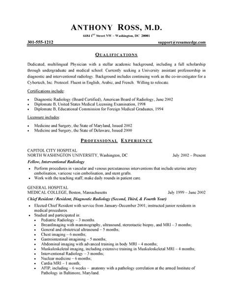 physician resume  sample physician resumes