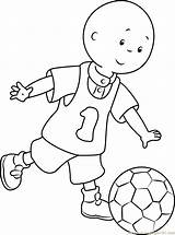 Coloring Caillou Playing Football Pages Cartoon Soccer Kids Coloringpages101 Printable Sheets Boy Choose Board sketch template
