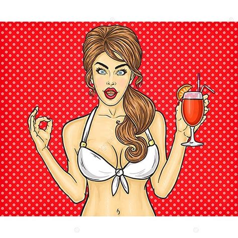 sexy pop art girl shows sign ok woman pop beautiful png and vector