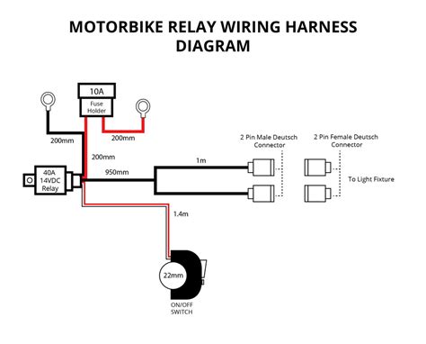 motorbike relay wiring harness     lights extreme lights
