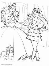 Coloring Barbie Pages Printable Popstar Girls Princess sketch template