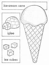 Ice Coloring Cream Cone Cube Color Clipart Getcolorings Pages Library Template sketch template