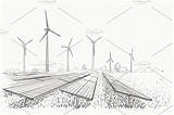 Energy Sketch Sources Alternative Solar Drawn Hand Pack Vector Wind sketch template