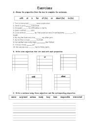 english teaching worksheets adjectives  prepositions