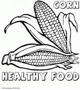 Coloring Pages Food Printable Corn Healthy Print Look Other sketch template
