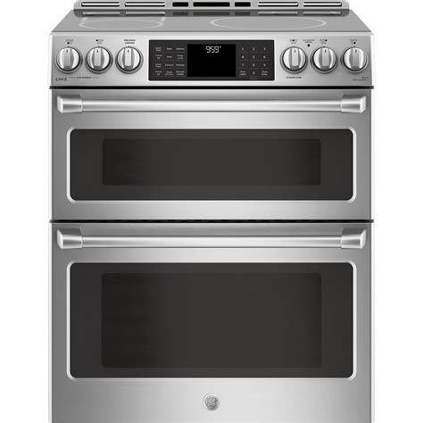 ge cafe  cu ft   double oven electric range   cleaning true european