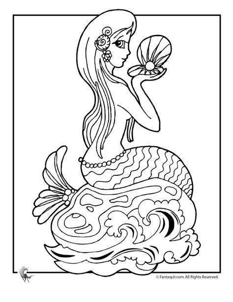 mermaid coloring page woo jr kids activities childrens publishing